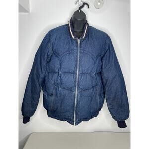 Vintage Comfy Blue Down Puffer Jacket USA Made Coat Men's Size M/L